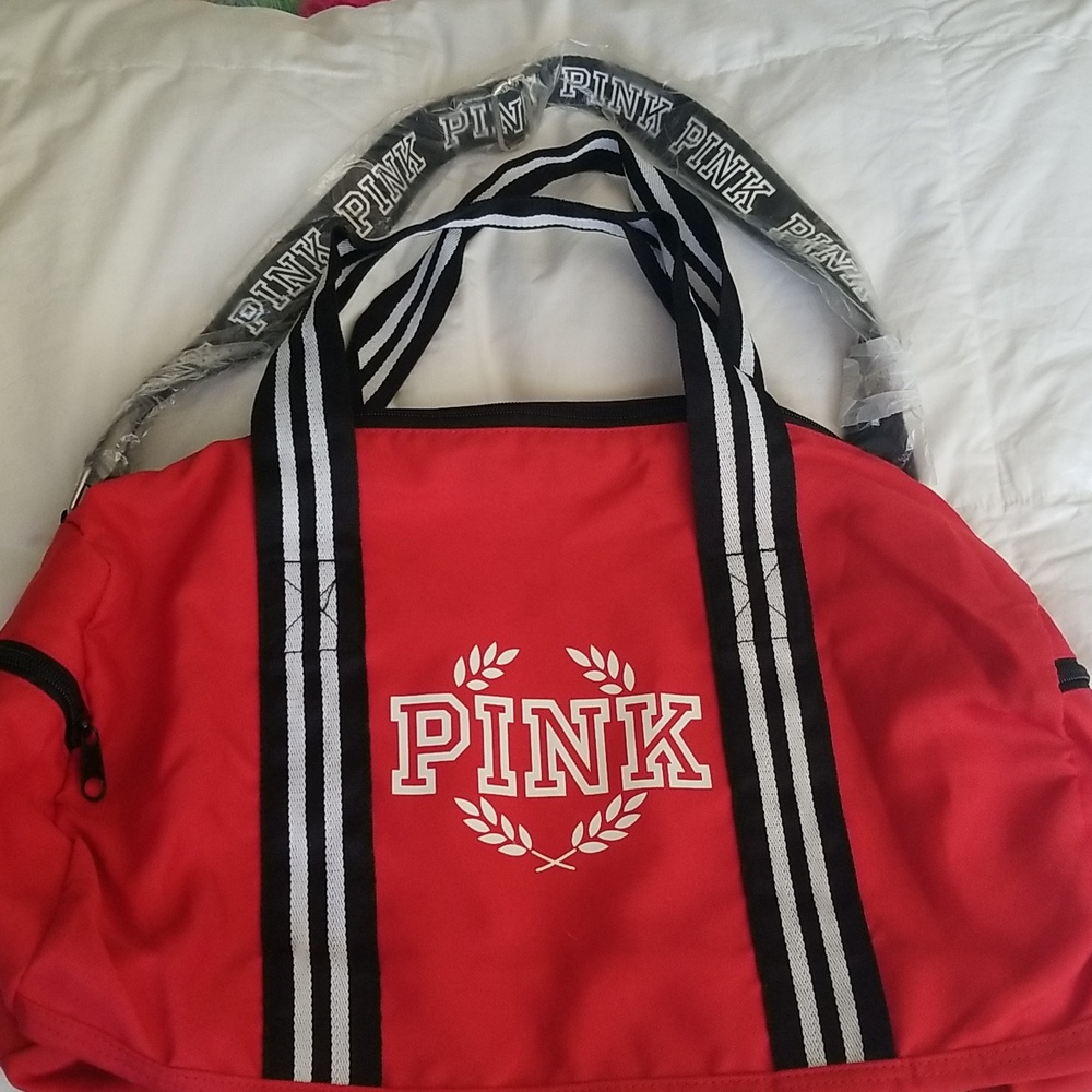 PINK - Red Duffel Bag (NWOT)